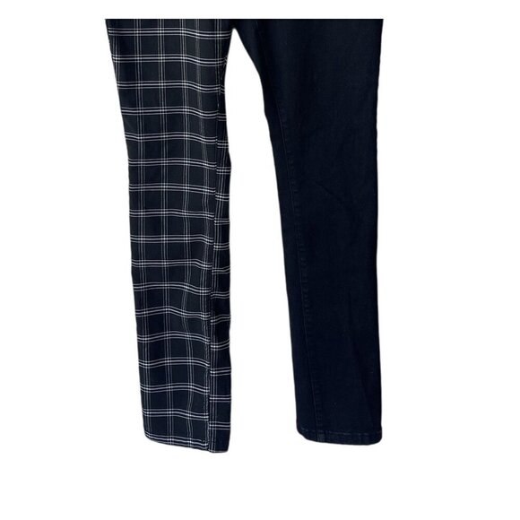 Hot Topic Mens Jeans Goth 36X32 Black & White Grid Split Leg Stinger Grunge - Picture 5 of 10